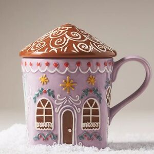 Anthropologie Gingerbread House Stoneware Mug